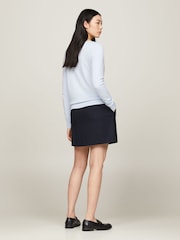 Tommy Hilfiger Blue Cotton Jersey Stitch Boat-Neck Sweater - Image 2 of 4
