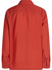 Tommy Hilfiger Red Modal Fluid Relaxed Shirt - Image 2 of 3