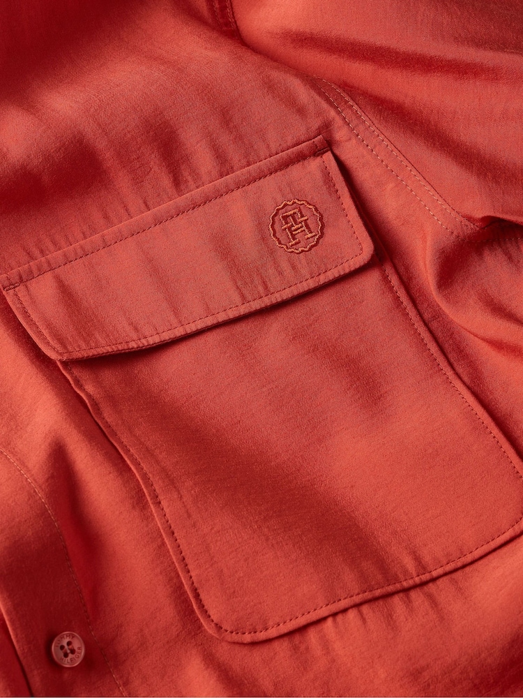 Tommy Hilfiger Red Modal Fluid Relaxed Shirt - Image 3 of 3