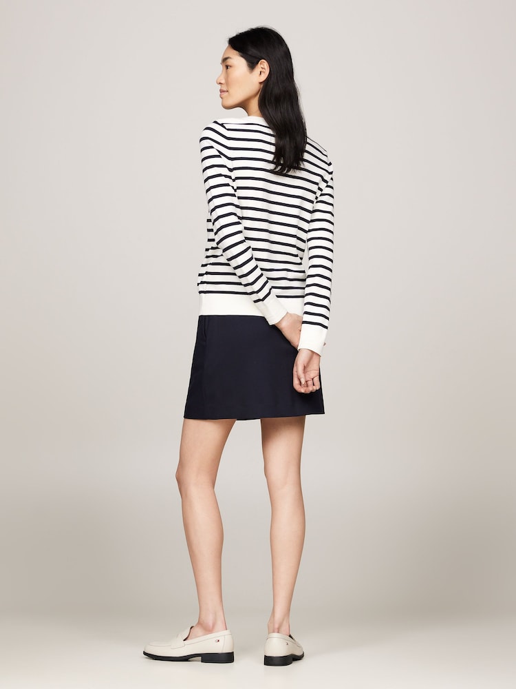 Tommy Hilfiger White Cotton Jersey Stitch Boat-Neck Sweater - Image 2 of 5