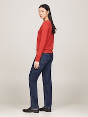 Tommy Hilfiger Red Cotton Jersey Stitch Boat-Neck Sweater - Image 2 of 5