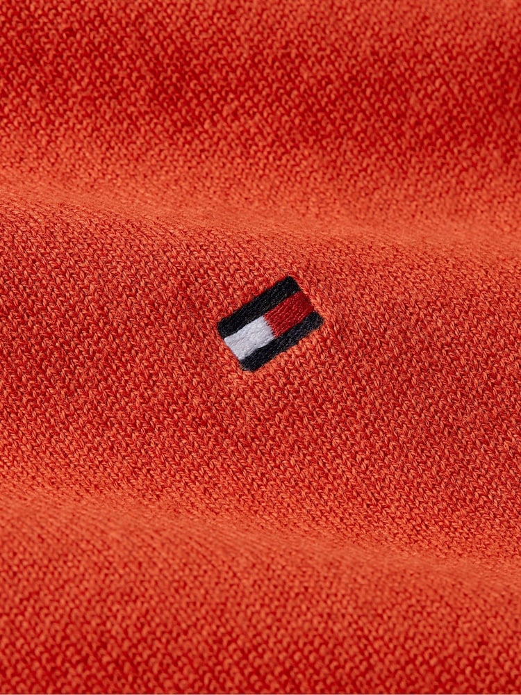 Tommy Hilfiger Red Cotton Jersey Stitch Boat-Neck Sweater - Image 5 of 5