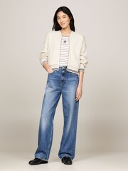Tommy Hilfiger Cropped Varsity Zip-Up Sweatshirt - صورة 1 من 6