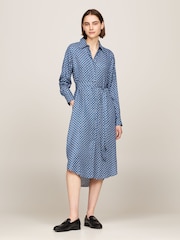 Tommy Hilfiger Blue Foulard Knee Length Shirt Dress - Image 1 of 5