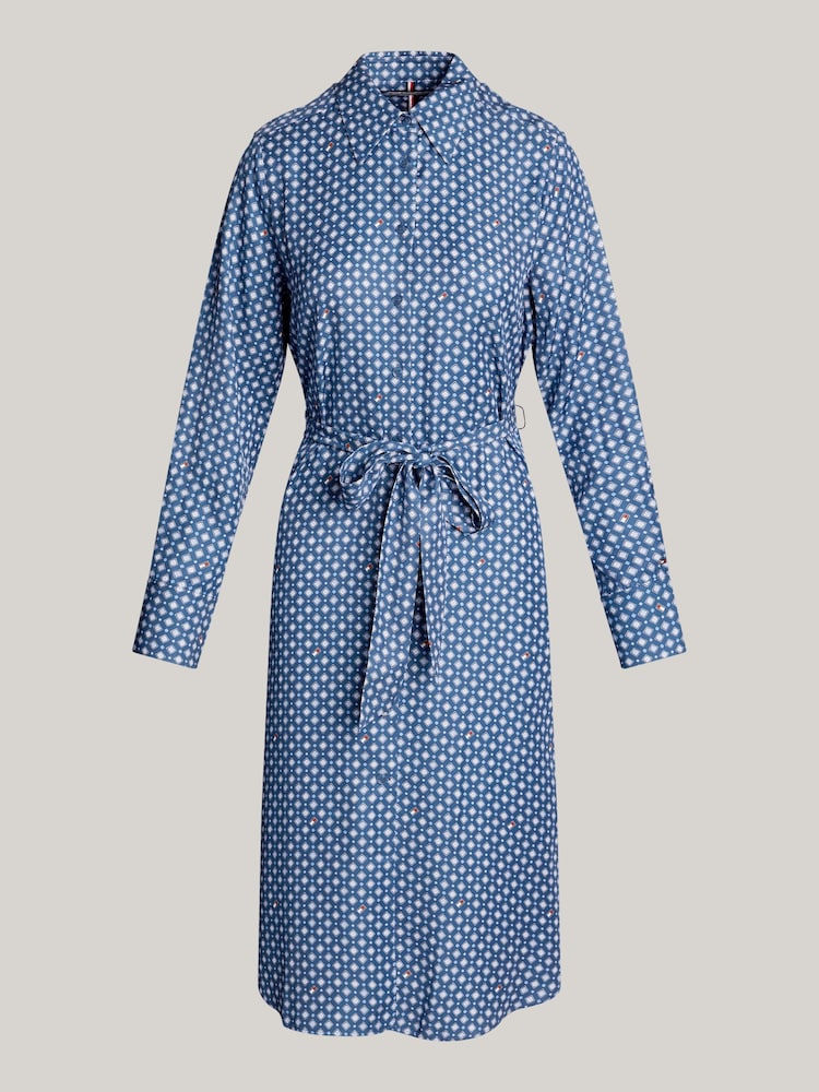 Tommy Hilfiger Blue Foulard Knee Length Shirt Dress - Image 5 of 5