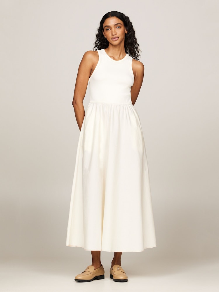 Tommy Hilfiger Yellow Ribbed Global Mix Dress - Image 1 of 5