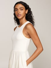 Tommy Hilfiger Yellow Ribbed Global Mix Dress - Image 3 of 5