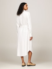 Tommy Hilfiger White Foulard Knee Length Shirt Dress - Image 2 of 6