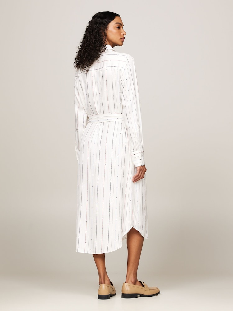 Tommy Hilfiger White Foulard Knee Length Shirt Dress - Image 2 of 6