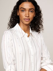 Tommy Hilfiger White Foulard Knee Length Shirt Dress - Image 3 of 6