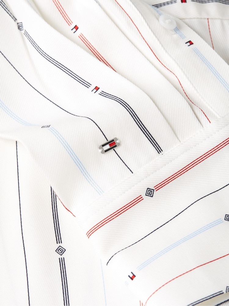 Tommy Hilfiger White Foulard Knee Length Shirt Dress - Image 6 of 6