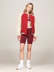 Tommy Hilfiger Red Relaxed Varsity Reversible Bomber Jacket - Image 1 of 7
