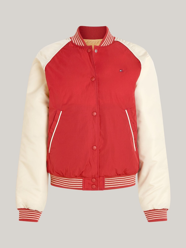 Tommy Hilfiger Red Relaxed Varsity Reversible Bomber Jacket - Image 5 of 7
