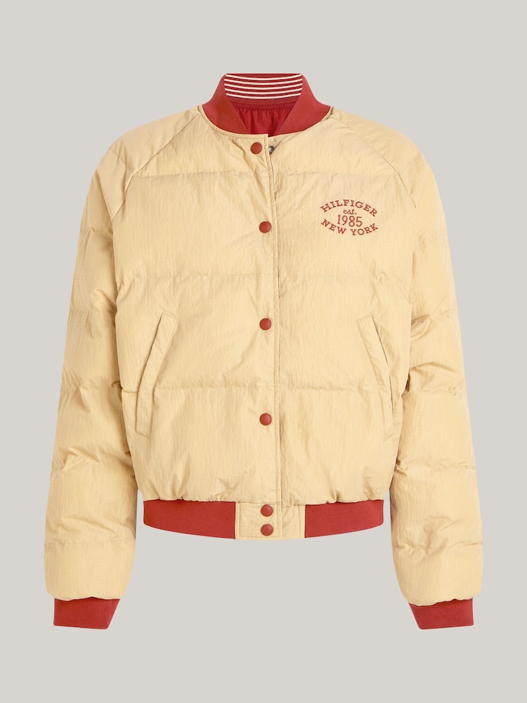 Tommy Hilfiger Red Relaxed Varsity Reversible Bomber Jacket - Image 6 of 7