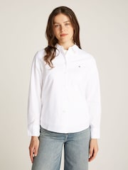Tommy Hilfiger White Regular Fit Stretch Oxford Shirt - Image 1 of 6
