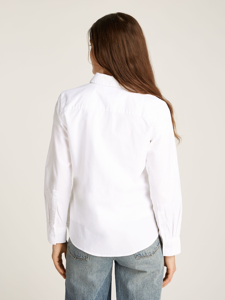 Tommy Hilfiger White Regular Fit Stretch Oxford Shirt - Image 2 of 6 Tommy Hilfiger White Regular Fit Stretch Oxford Shirt - Image 2 of 6