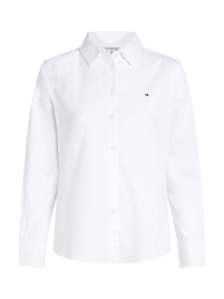 Tommy Hilfiger White Regular Fit Stretch Oxford Shirt - Image 4 of 6