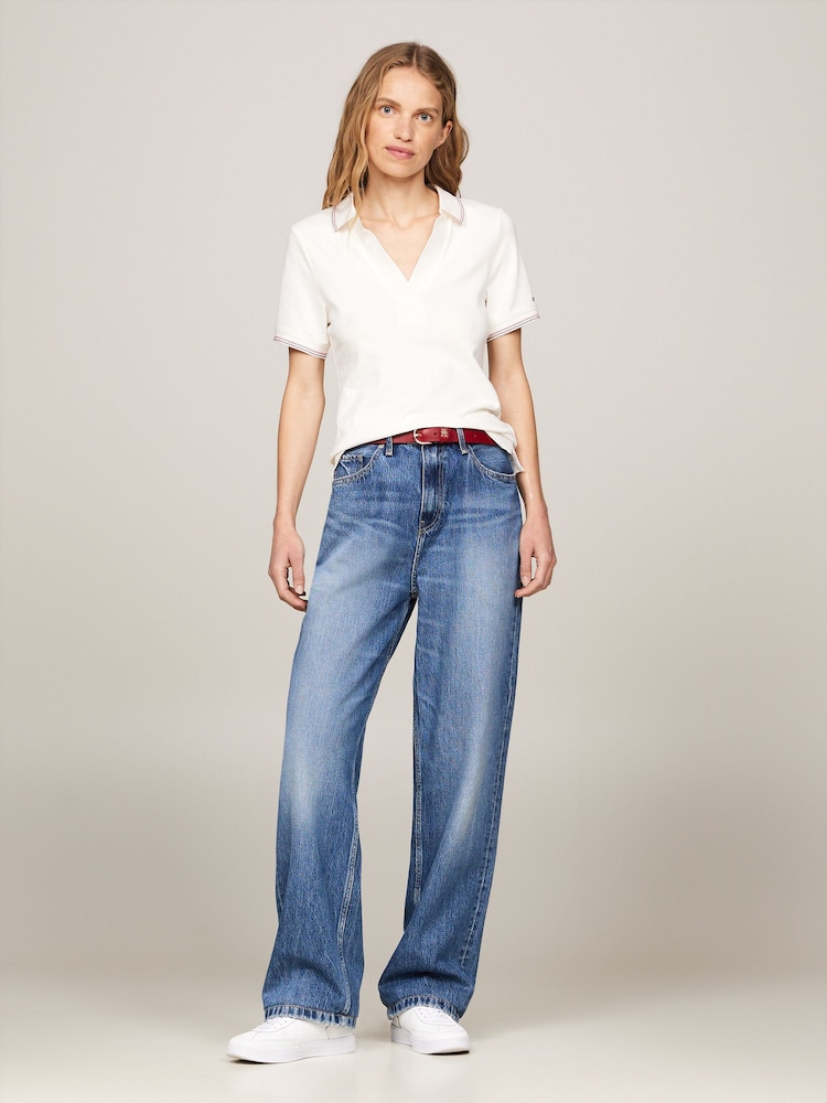 Tommy Hilfiger White Slim Fit Polo Shirt - Image 2 of 6 Tommy Hilfiger White Slim Fit Polo Shirt - Image 2 of 6