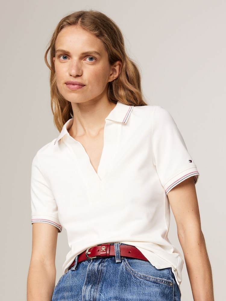 Bílá - Tommy Hilfiger Slim Fit Polo trička - Image 4 of 6