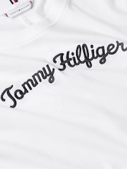 Tommy Hilfiger White Regular Fit Script Crew Neck 100% Cotton T-Shirt - Image 5 of 5