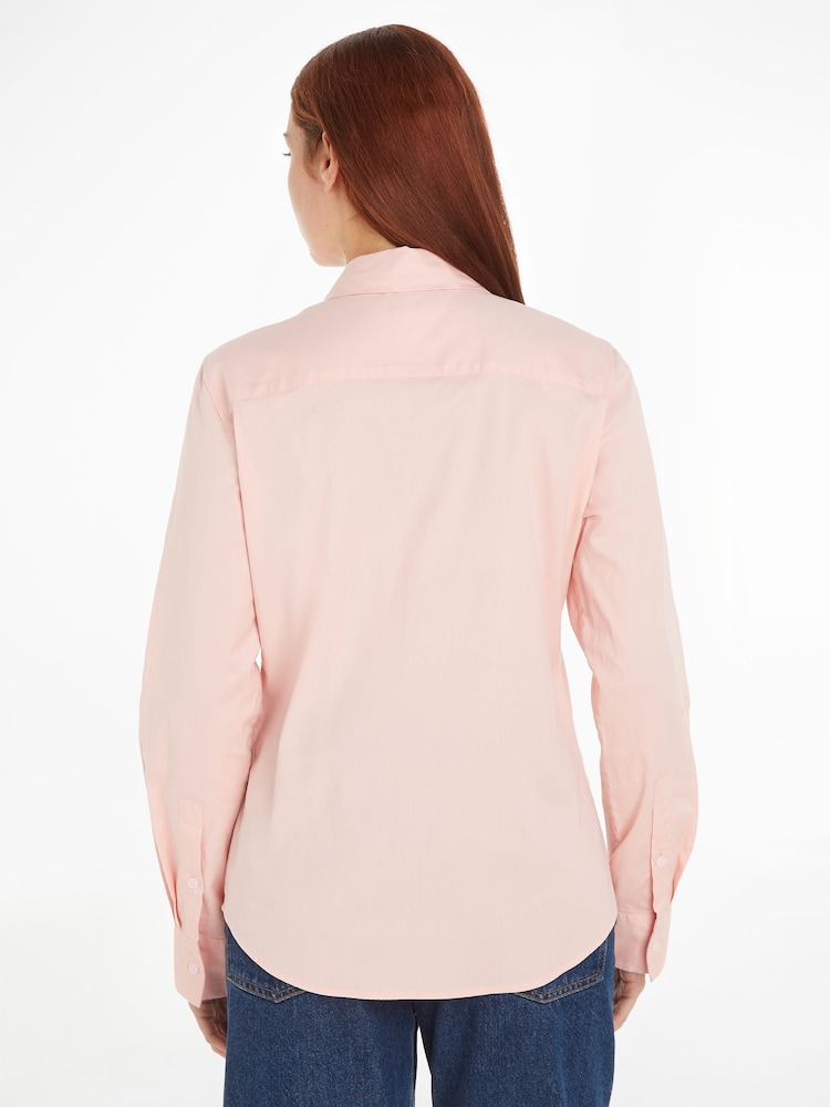 Tommy Hilfiger Pink Regular Fit Stretch Oxford Shirt - Image 2 of 6 Tommy Hilfiger Pink Regular Fit Stretch Oxford Shirt - Image 2 of 6