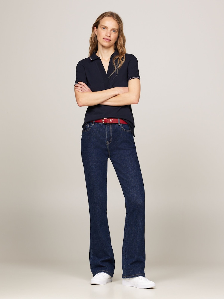 Tommy Hilfiger Blue Slim Fit Polo Shirt - Image 1 of 6 Tommy Hilfiger Blue Slim Fit Polo Shirt - Image 1 of 6