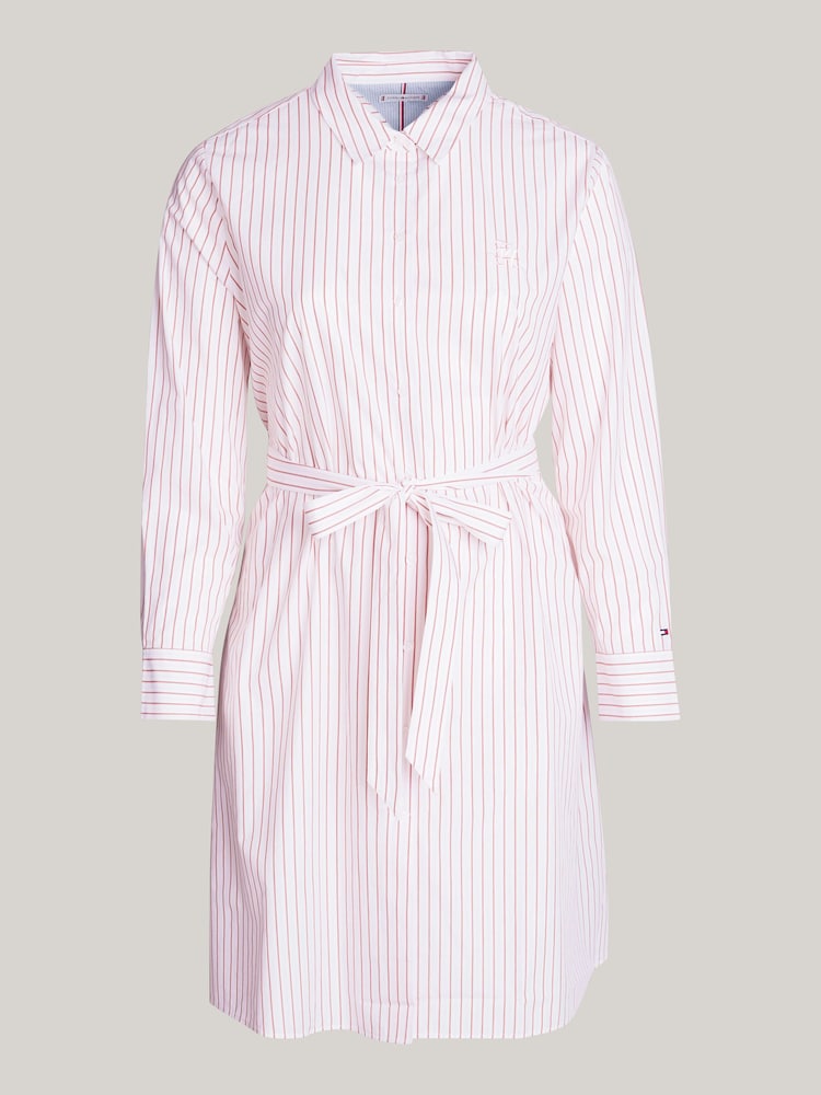 Tommy Hilfiger White Regular Fit Stripe Knee Length Shirt Dress - Image 5 of 5