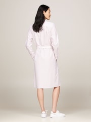 Tommy Hilfiger White Regular Fit Stripe Knee-Length Shirt Dress - Image 2 of 7