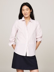 Tommy Hilfiger White Regular Fit Stripe Shirt - Image 3 of 6