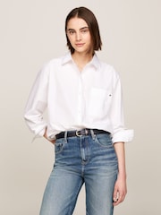Tommy Hilfiger White Easy Fit Stitch Shirt - Image 3 of 5