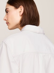 Tommy Hilfiger White Easy Fit Stitch Shirt - Image 4 of 5