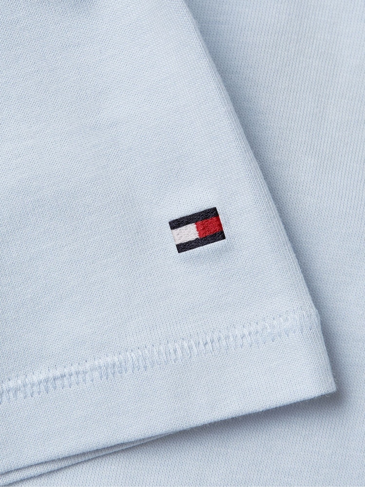 Tommy Hilfiger Blue Regular Fit Script Crew Neck 100% Cotton T-Shirt - Image 3 of 3
