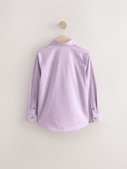 Lilac Purple Long Sleeve Long Sleeves Smart Trimmed Shirt (3-16yrs) - Image 2 of 4
