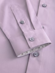 Lilac Purple Long Sleeve Long Sleeves Smart Trimmed Shirt (3-16yrs) - Image 3 of 4