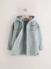 Denim Grey Overshirt 100% Cotton Denim Zip Through Hoodie (3-16yrs) - Image 2 of 6
