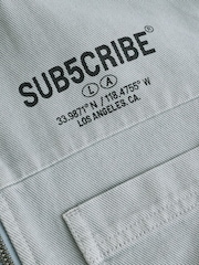 Denim Grey Overshirt 100% Cotton Denim Zip Through Hoodie (3-16yrs) - Image 4 of 6