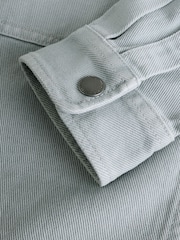 Denim Grey Overshirt 100% Cotton Denim Zip Through Hoodie (3-16yrs) - Image 5 of 6