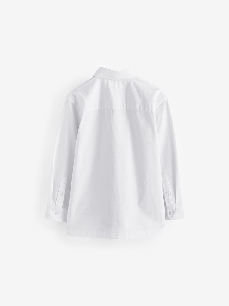 White Relaxed Fit Long Sleeve Oxford Shirt (3-16yrs) - Image 2 of 4