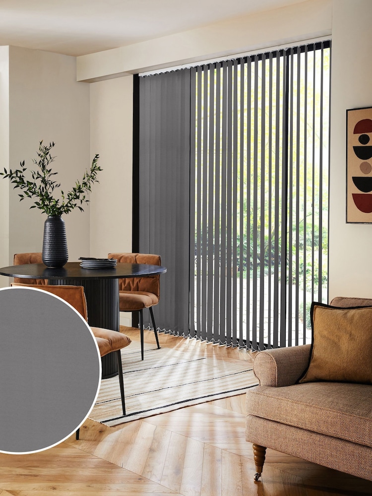 Grey Fiskar Made to Measure Vertical Blinds - Image 1 of 8