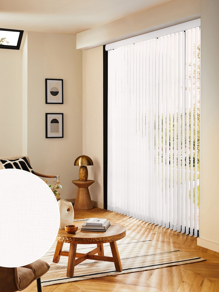 White Kassite Made to Measure Vertical Blinds - Image 1 of 8
