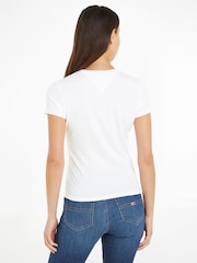 Tommy Jeans White Slim Fit Essential Logo T-Shirt - Image 2 of 6