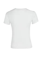 Tommy Jeans White Slim Fit Essential Logo T-Shirt - Image 5 of 6