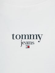 Tommy Jeans White Slim Fit Essential Logo T-Shirt - Image 6 of 6