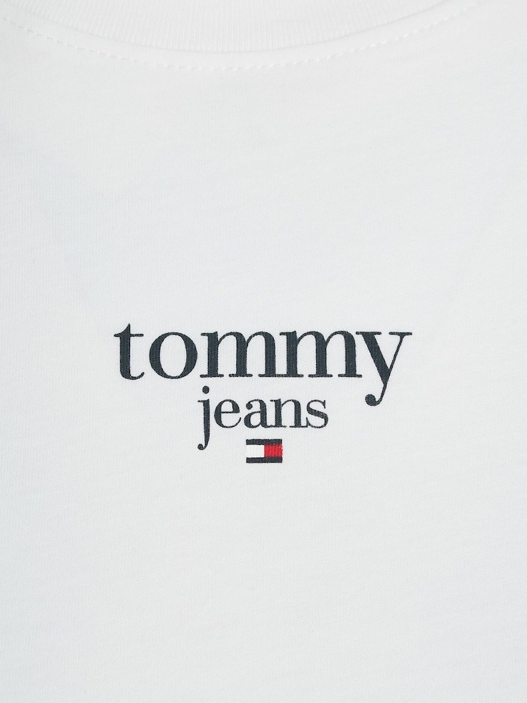 Tommy Jeans White Slim Fit Essential Logo T-Shirt - Image 6 of 6