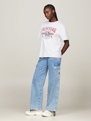 Tommy Jeans Silver 100% Cotton Relaxed Vintage T-Shirt - Image 1 of 4