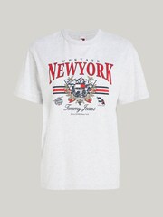 Tommy Jeans Silver 100% Cotton Relaxed Vintage T-Shirt - Image 4 of 4