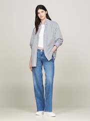 Tommy Jeans Blue Pinstripe Shirt - Image 1 of 4