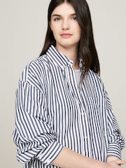 Tommy Jeans Blue Pinstripe Shirt - Image 2 of 4