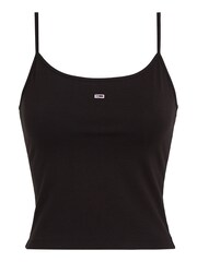 Tommy Jeans Black Cropped Essential Strap Top - Image 5 of 5