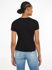 Tommy Jeans Black Slim Fit Essential Logo T-Shirt - Image 2 of 5